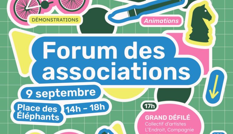 Forum des Associations 9 septembre Place des Eléphants 14h-18h