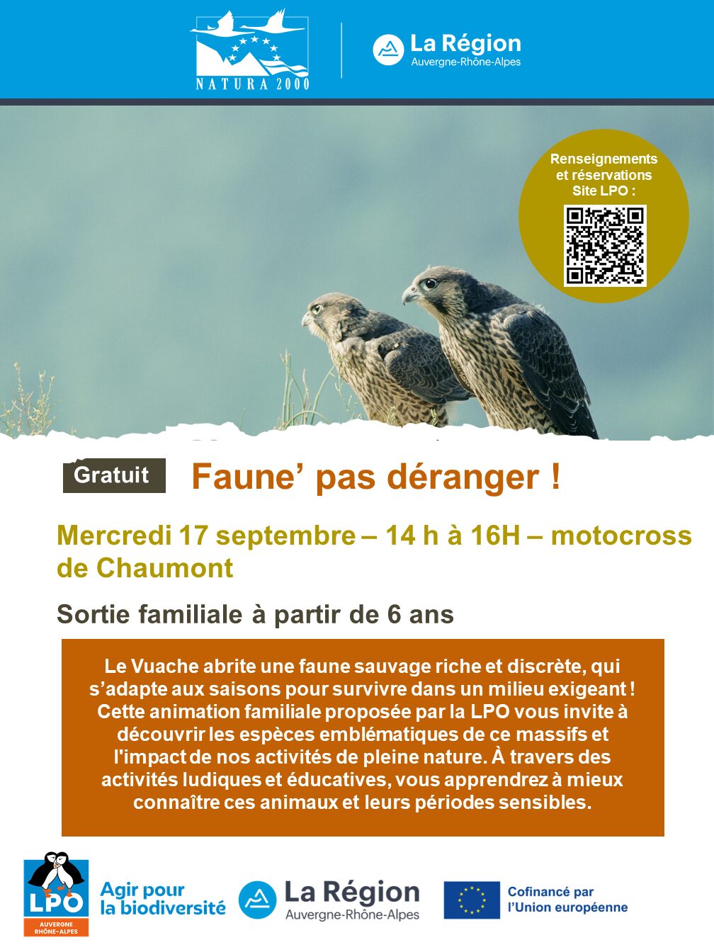 Faune' pas déranger 17 septembre 14h à 16h Chaumont