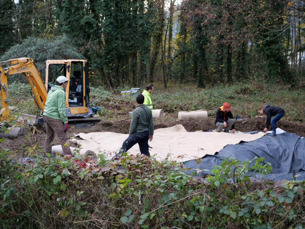 chantier construction de mare