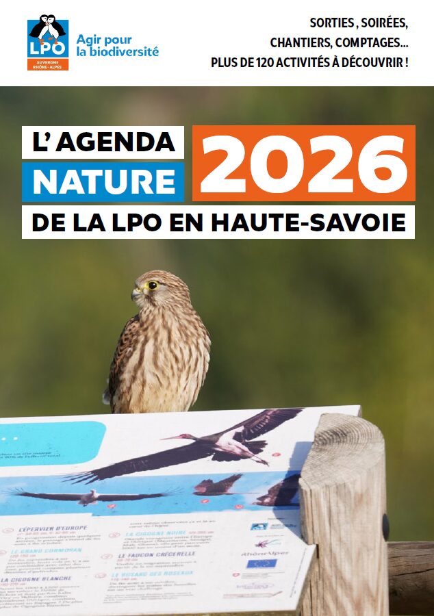 couverture de l'agenda nature 2026 de la LPO en Haute-Savoie