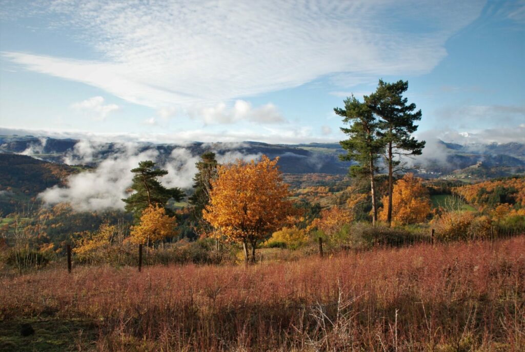 Paysage automnal du site Natura 2000 deu Pays des Couzes dans le Puy de dôme