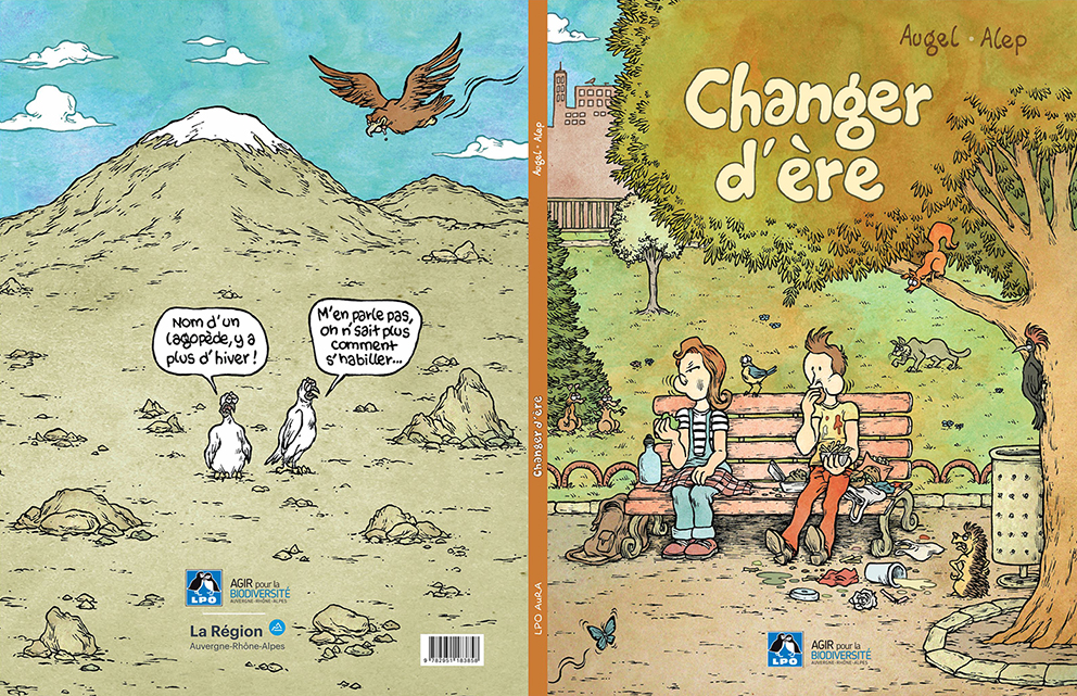 Couvertures et 4ème de couverture de la BD "Changer d'ère"