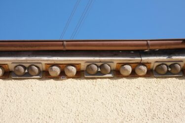 5 paires de nichoirs artificiels à hirondelle de fenêtre, posés sous une avancée de toit